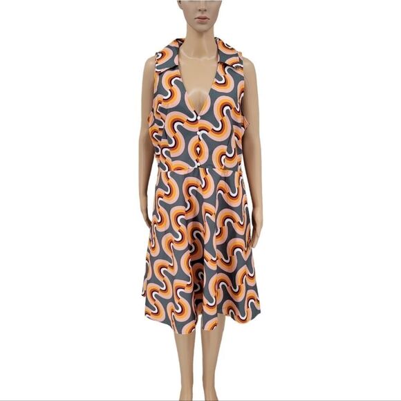 Mod Cloth Mod Well Rainbow Retro Inspired Cotton Dress Women's Plus Size 14 - Picture 3 of 14